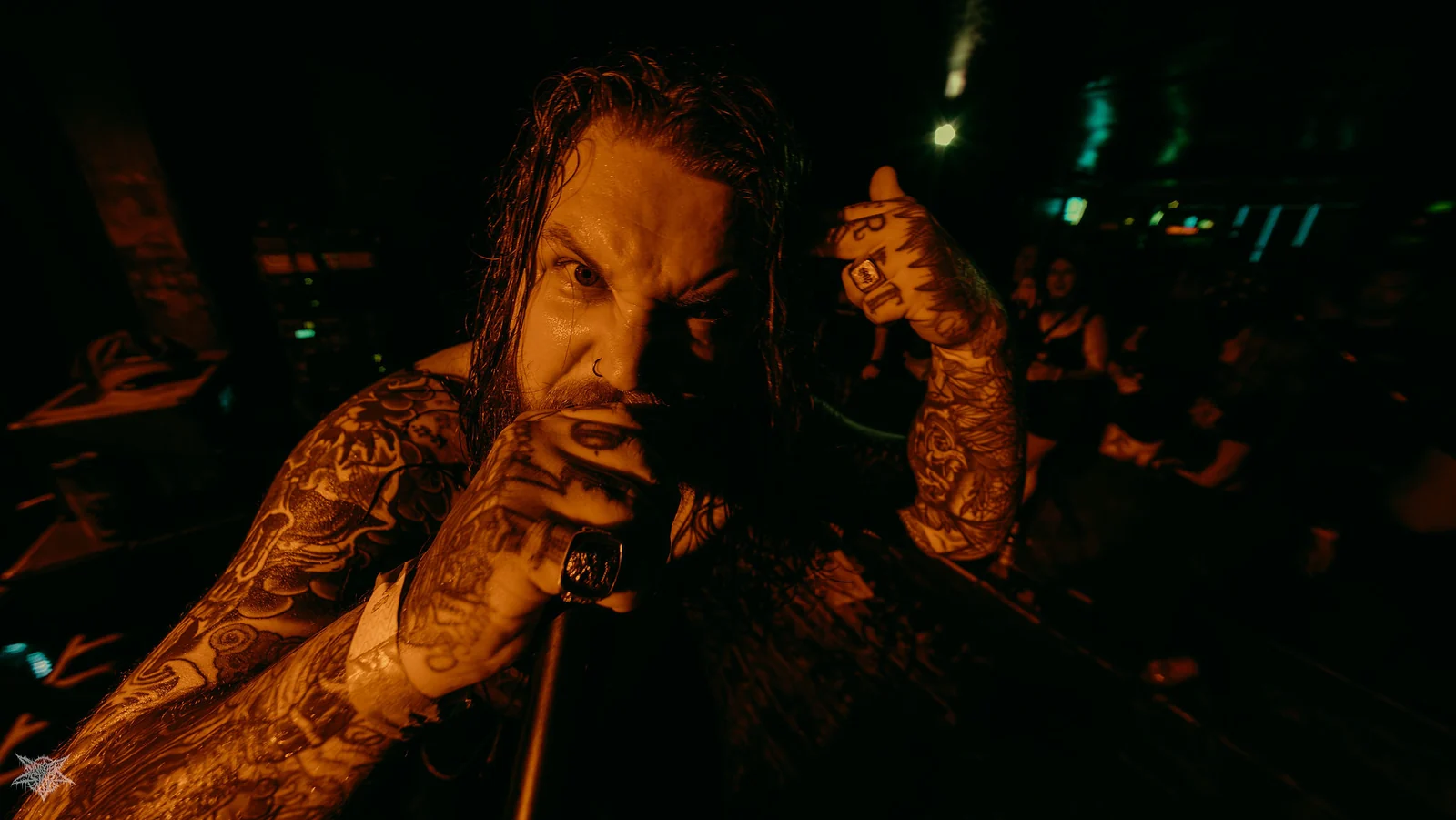 Hated vocalist up close in the crowd, photographed by Sinister Star